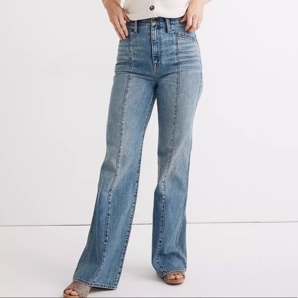 Madewell 11” High-Rise Flare Jeans in Annapolis Wash: Seamed Edition